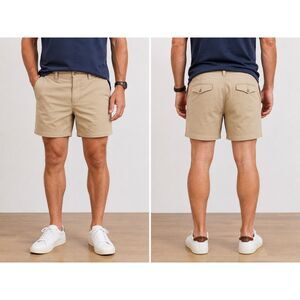 Pendleton Mens Chino Shorts Size 38 Tan Khaki Cotton Twill 7 Inch Inseam